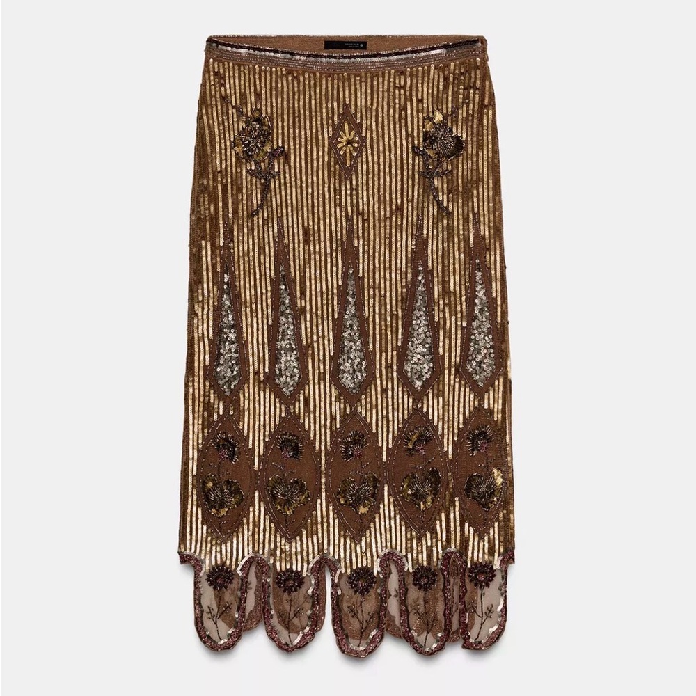 Zara ZW COLLECTION LIMITED EDITION EMBROIDERED SKIRT - Picture 4 of 5
